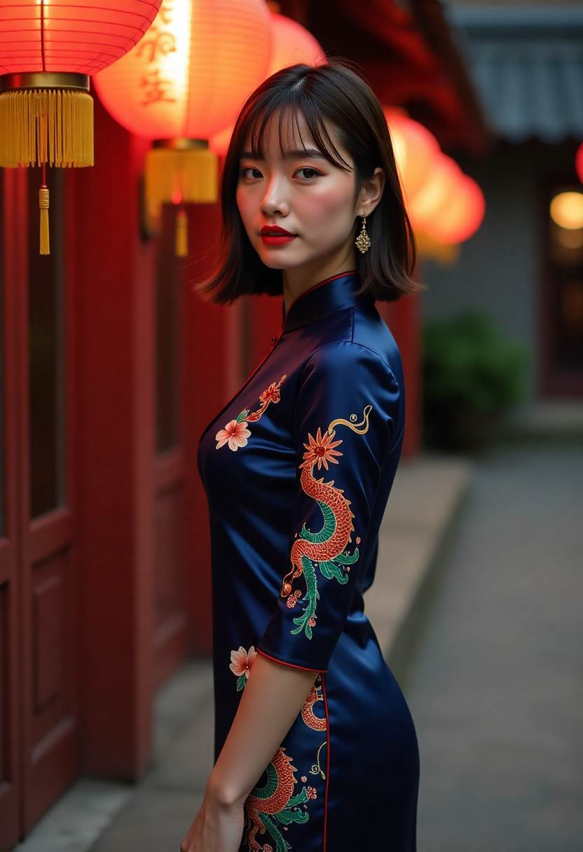 高柳家专题插画:暮色中的老宅与庭院
